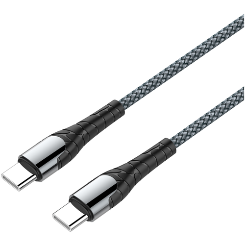 Кабель LDNIO LC102/ USB PD: Type-C--Type-C/ 2m/ 60W/ медь: 176 жил/ Нейлоновая оплетка/ серый кабель ldnio lc112 usb pd type c lightning 2m 30w медь 176 жил нейлоновая оплетка серый