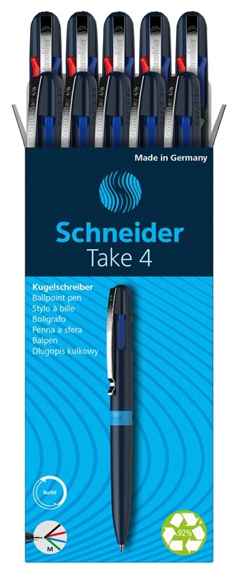 Schneider набор ручек Take 4, 1.0 мм, 4 цвета (138003), 10 шт.