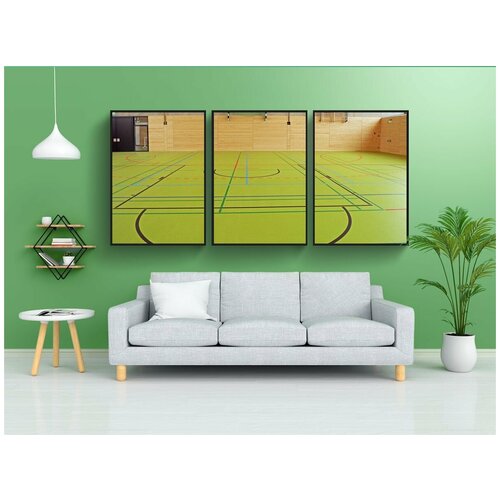 фото Набор модулных постеров для интерьера "спортзал, многоцелевой зал, тренажерный зал" 60x90 см. в тубусе, без рамки lotsprints