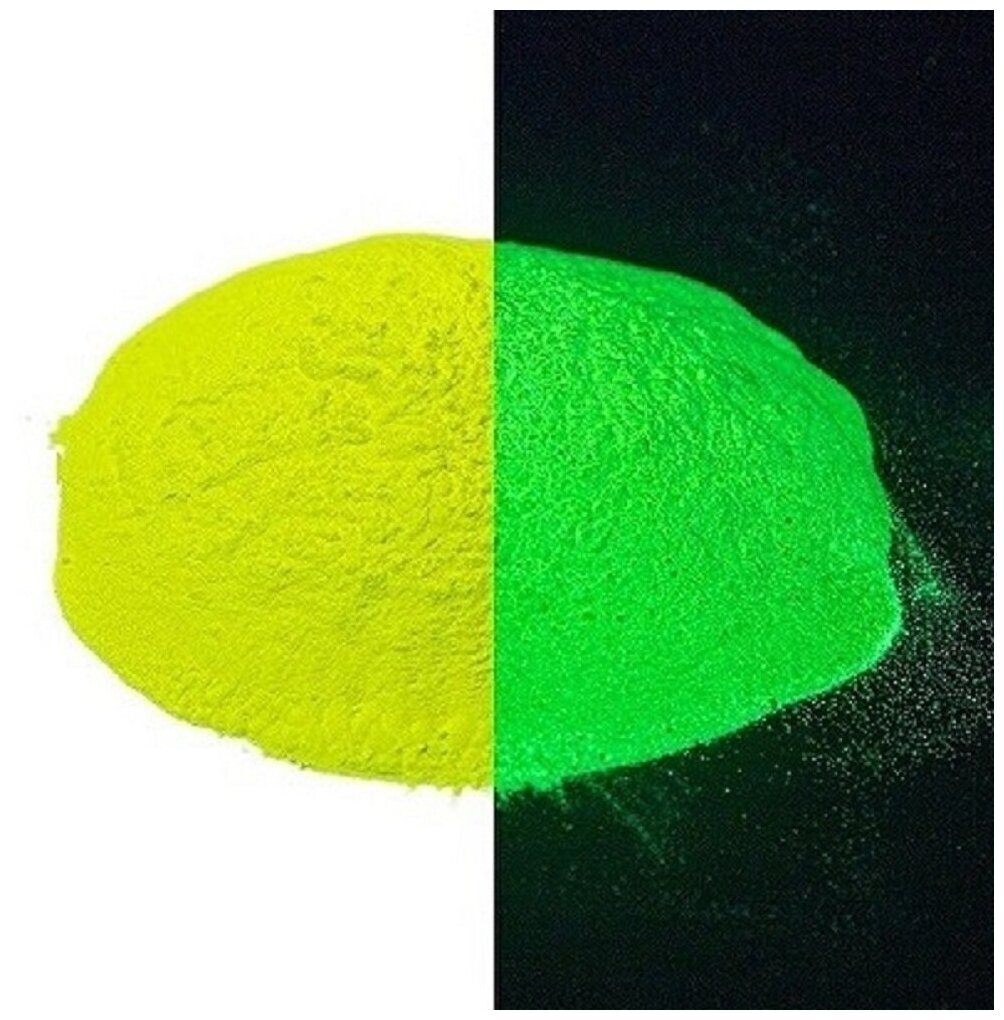 Люминофор фотолюминесцентный пигмент / Коктейль Чудес / 20 г Yellow (Жёлтый) в пакете порошок светится в темноте для хобби и творчества - фотография № 5