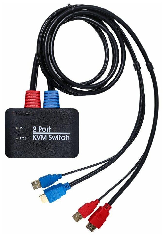 Коммутатор PALMEXX KVM-переключатель HDMI+USB на 2 компьютера с пультом ДУ