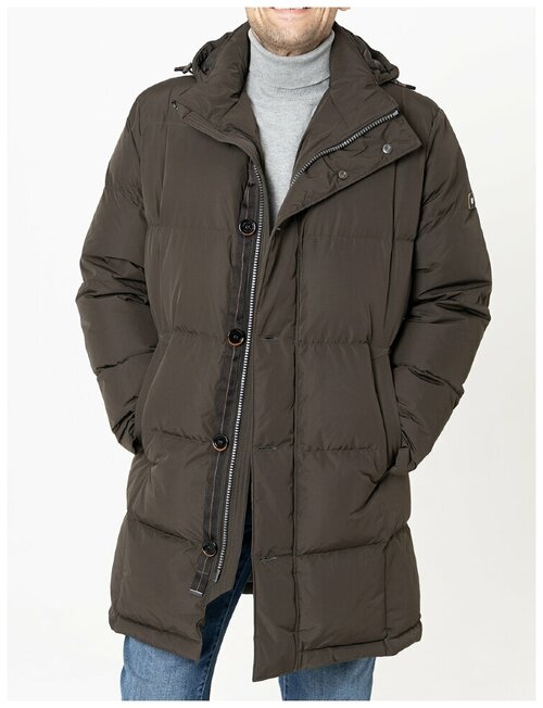 Куртка Pierre Cardin, мужская, демисезон/зима, силуэт прямой, карманы, размер 56, хаки