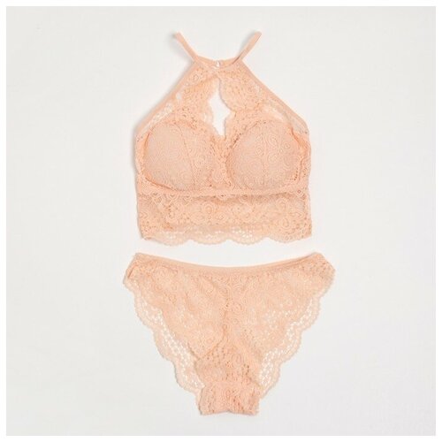 Комплект женский (топ, трусы) цвет розовый, размер 42-44