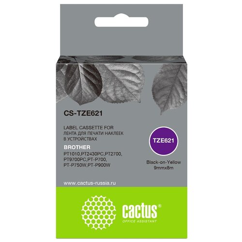 Картридж cactus CS-TZE621,  1 шт.,1 пачк. черный