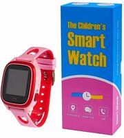 Умные часы для детей/ Встроенный датчик GPS / Кнопка SOS / Цветной экран /Будильник /Розовый