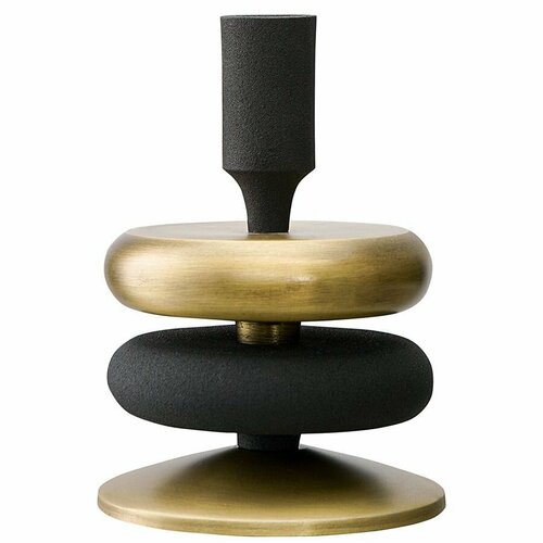 Подсвечник Stone 17 см черныйантичная латунь 3625₽