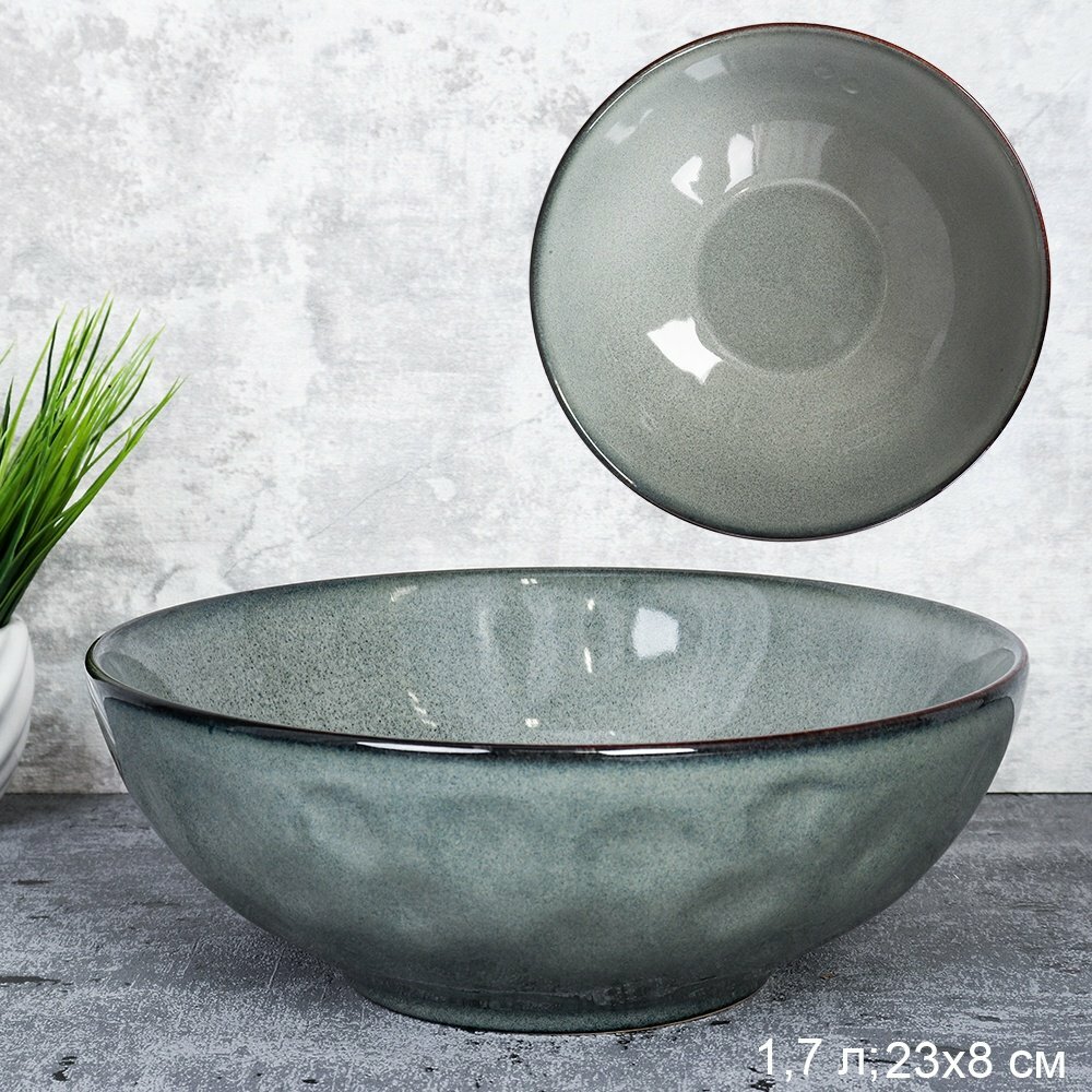 фото Салатник глубокий серый 1700 мл