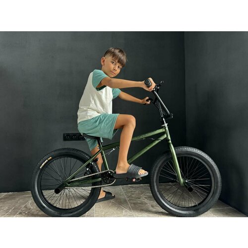 Велосипед BMX Richiesto 20 Рама 10 Трюковый Подростковый детский Унисекс зеленый 2070000₽