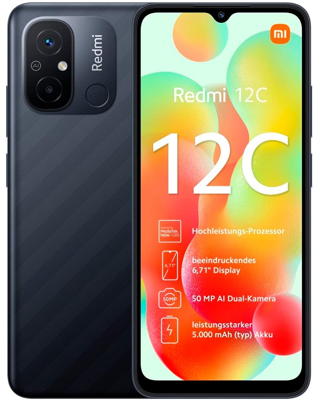 Xiaomi Redmi 12C 4/128 ГБ Global Rom, 2 nano SIM, серый графит