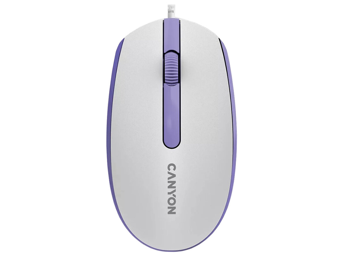 Мышь проводная Canyon M-10, 1000dpi, Белая лаванда (White lavender) CNE-CMS10WL