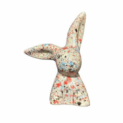 Статуэтка ручной работы Кролик, цветные брызги, керамика
