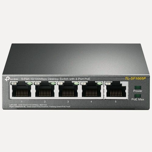 Изображение товара Коммутатор TP-LINK TL-SF1005P неуправляемый 5 портов 10/100Мбит/с PoE