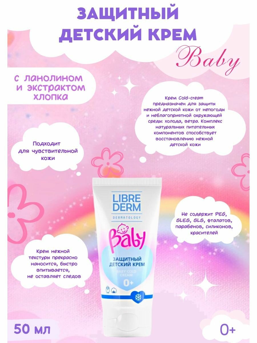 Крем Librederm защитный с ланолином и экстрактом хлопка Baby, 50 мл - фото №15