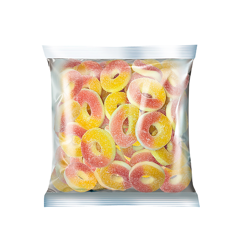 фото «krutfrut», мармелад жевательный «колечки со вкусом персика» (упаковка 0,5 кг) крутфрут