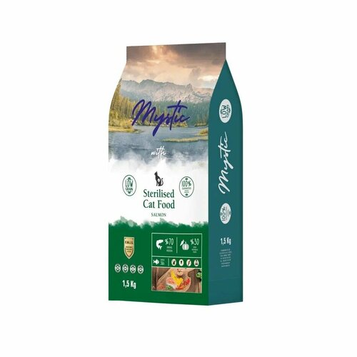 Mystic Sterilised Cat Food Salmon 15 кг сухой корм для стерилизованных кошек с лососем 1 шт 1949₽