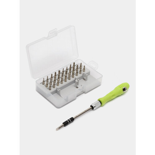 Отвертка с набором бит из хромванадиевой стали CR-V 32 в 1 Цвет Зеленый 899₽