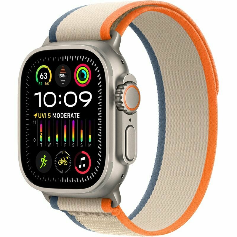 Умные часы Apple Watch Ultra 2 GPS + Cellular, 49mm Titanium, с Trail Loop Orange/Beige ремешком M/L