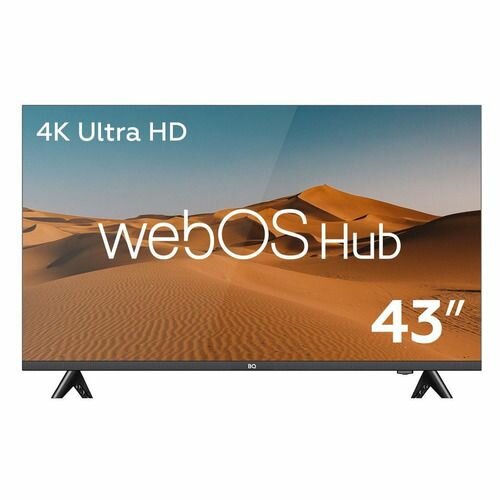 43" Телевизор BQ 43FS36B, 4K Ultra HD, черный, смарт ТВ, WebOS