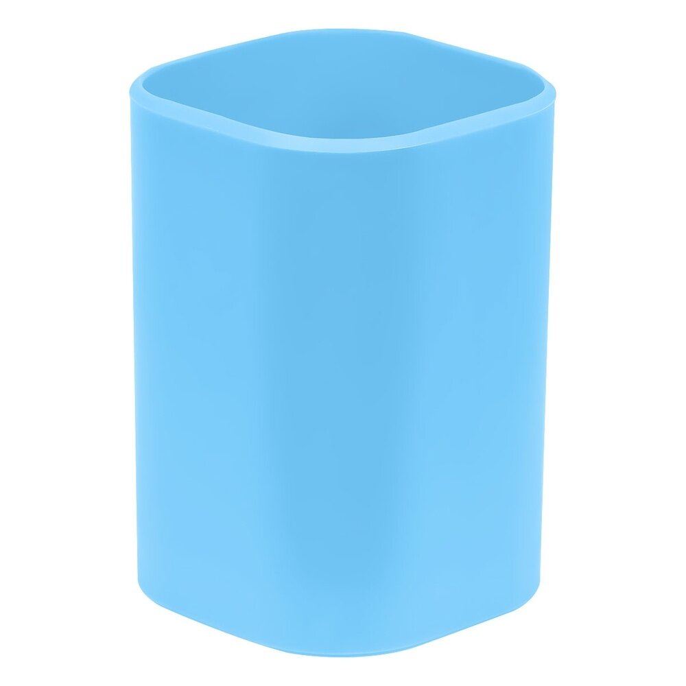 Подставка-стакан СТАММ "Фаворит", пластиковая, квадратная, голубая (ПС-31287)