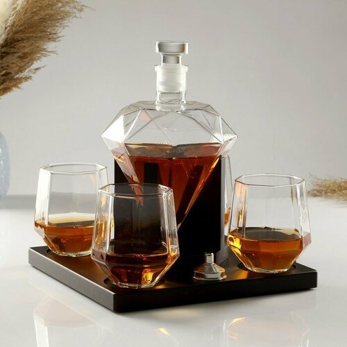 Мини-Бар Рубин на подставке на 4 персоны штоф - 880 мл бокалы - 200 мл 9211₽