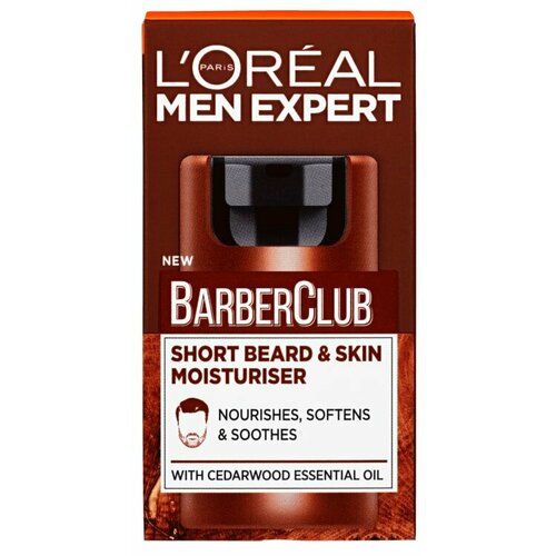 L'Oreal Men Expert Увлажняющий крем Barber Club для короткой бороды и лица с маслом кедра 50 мл (из Эстонии) barber shop fashionable high end skull design beard brush men s facial cleaning tool barber cleansing shaving set beard foaming