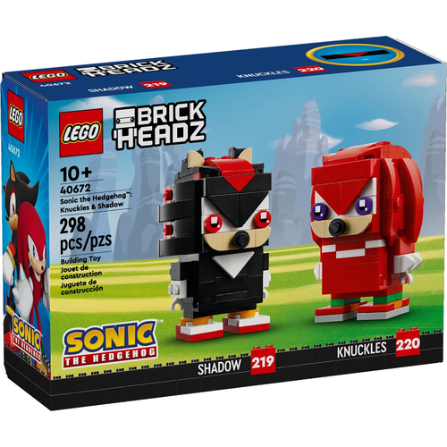 Lego Brickheadz 40672 Sonic the Hedgehog: Knuckles & Shadow мягкая игрушка sonic шэдоу shadow на веревке 25 см