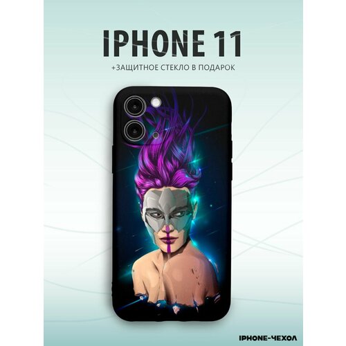 Чехол Iphone 11 девушка в маске