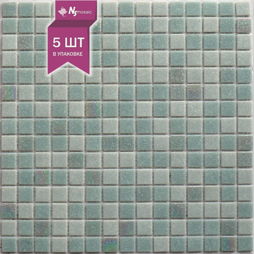 Изображение товара Мозаика стеклянная NSmosaic MIX25, серая глянцевая, 327x327мм, упаковка 5 шт