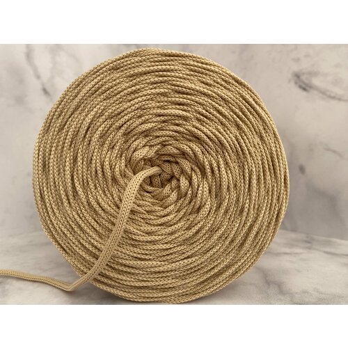 Шнур, шпагат для вязания, полиэфирный 4мм 300м Беж