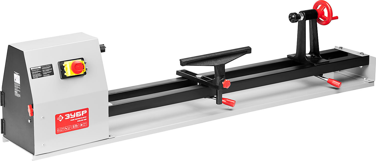 ЗУБР d 350 мм 1000 мм 350 Вт токарный станок по дереву (ЗСТД-350-1000)
