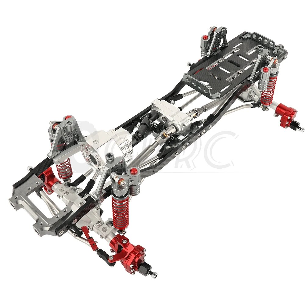 Радиоуправляемая модель SCX10 II металлическая рама 1/10, Silver Titanium