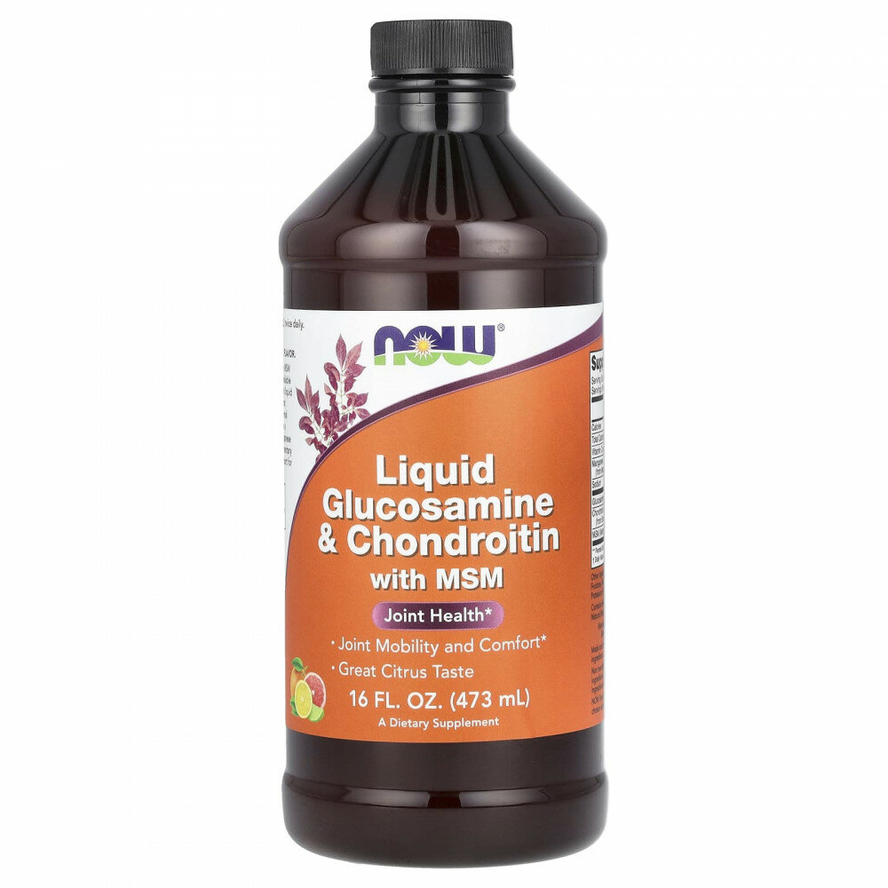 NOW Liquid Glucosamine & Chondroitin with MSM 473 мл (глюкозамин хондроитин и мсм)