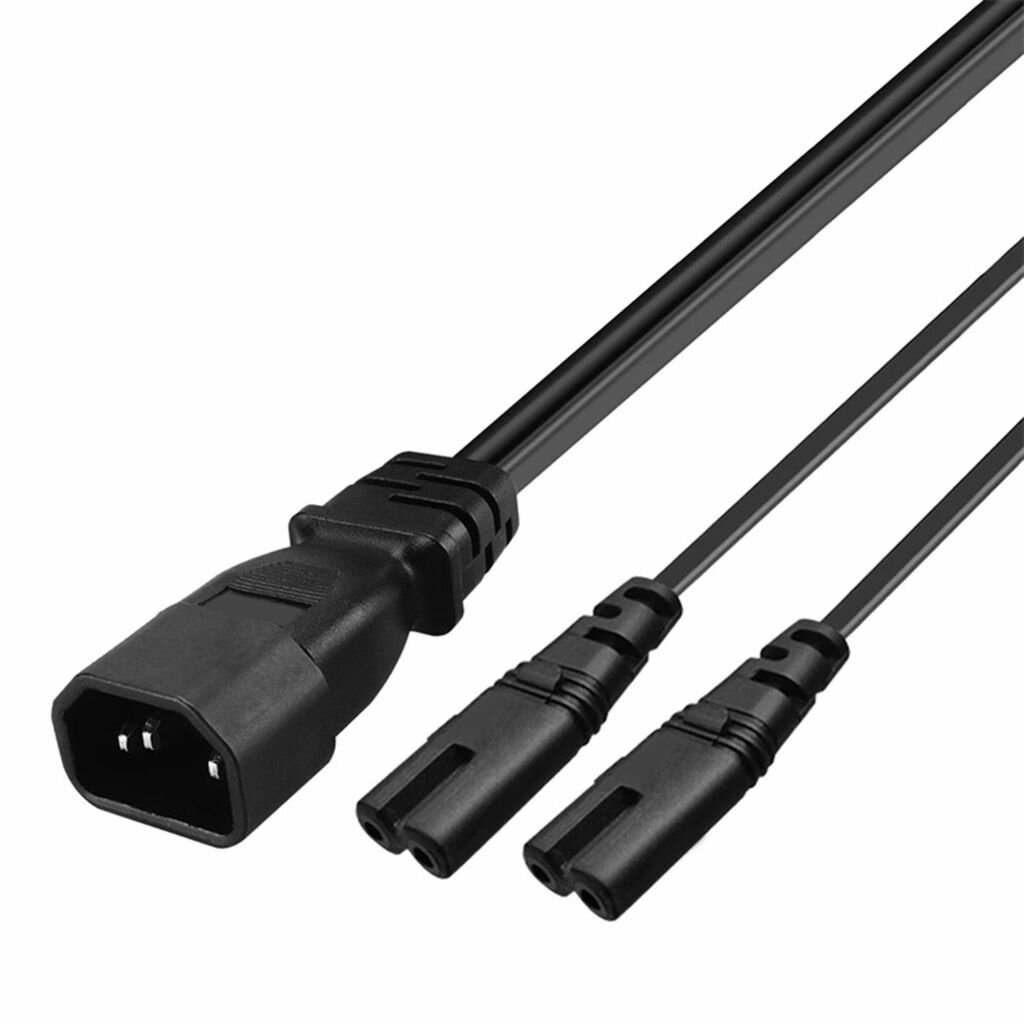 Кабель-переходник, IEC320 C14 на 2*C7 V-образный мужской на восьмикратный 0.32м