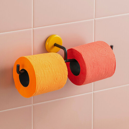 Изображение товара Двойной держатель для туалетной бумаги Memphis Moroshka цвет Черный