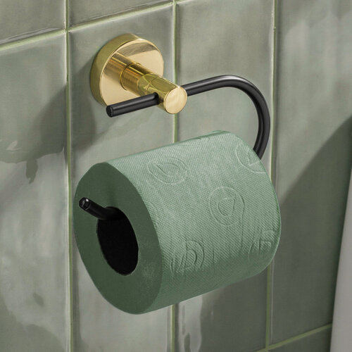 Изображение товара Держатель для туалетной бумаги Oro Nero Moroshka цвет Золото Черный