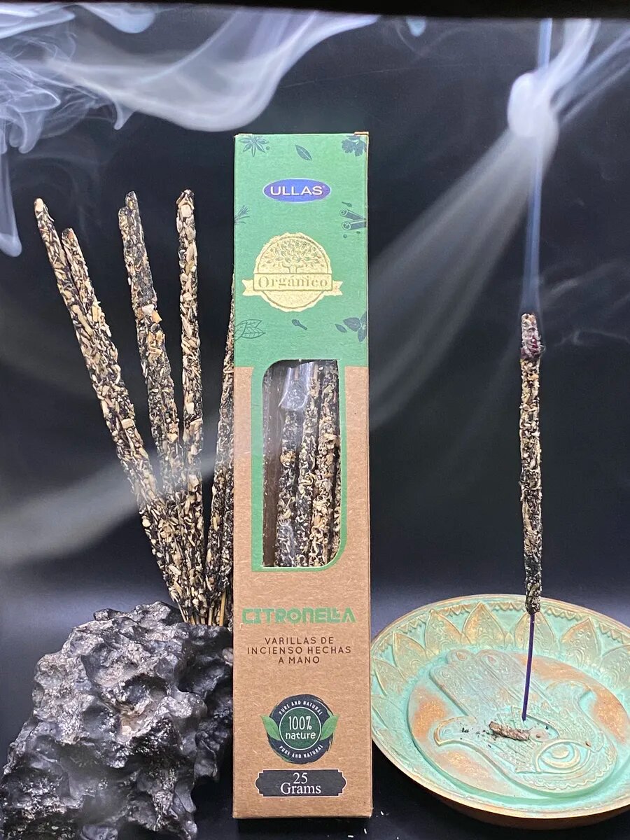 Благовония Цитронелла Citronella Premium, индийские органические, 25г — фото 1