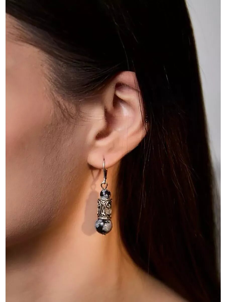 Серьги Вербица, размер 45 мм, серебряный — фото 1