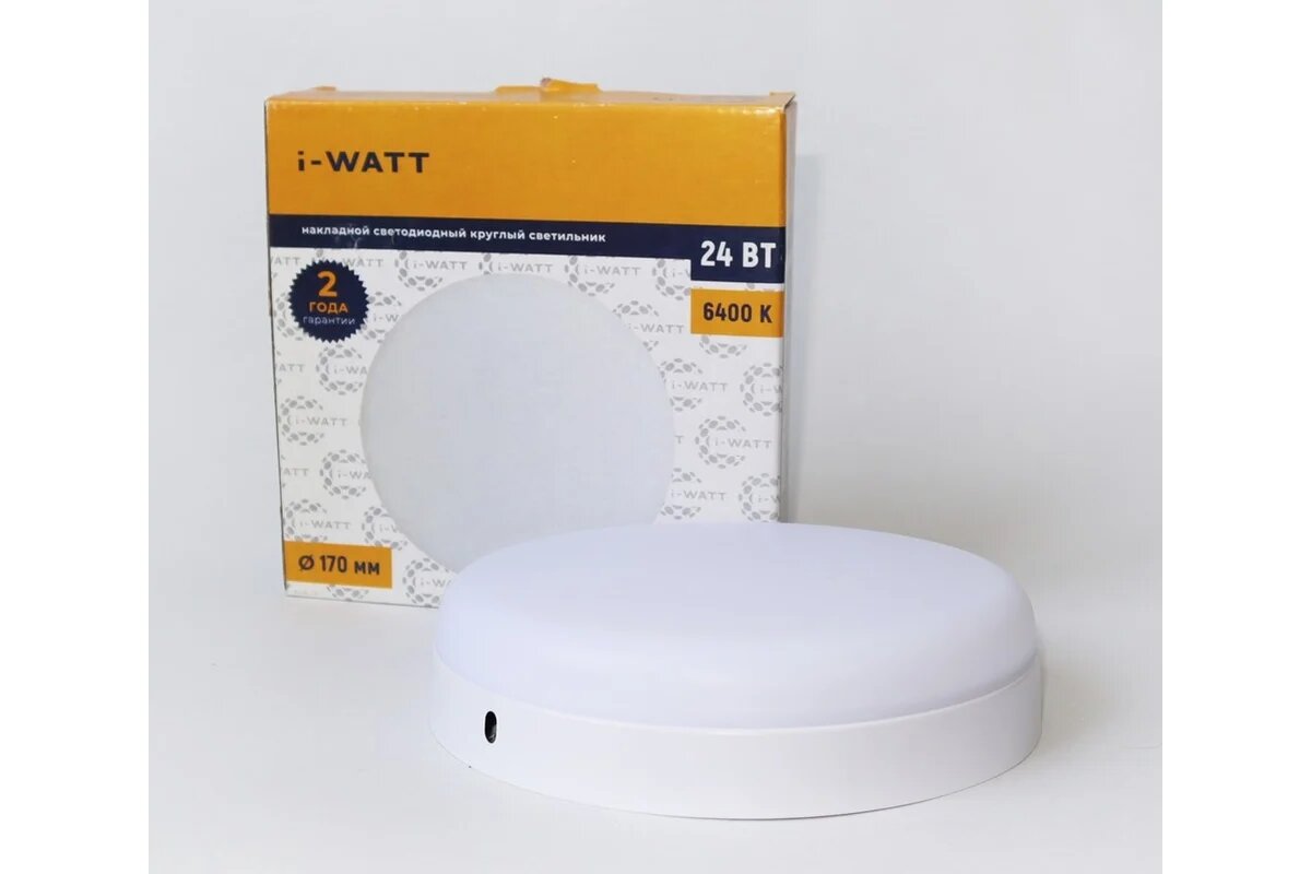 Светильник I-WATT i-16106, накладной, 24 Вт, 6400 К, 2400 Лм