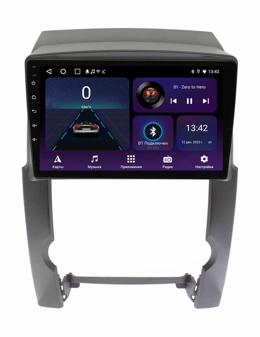 Штатная магнитола Wide Media для Kia Sorento 2009 - 2012 / Android 9, 10 дюймов, WiFi, 2/32GB, 4 ядра