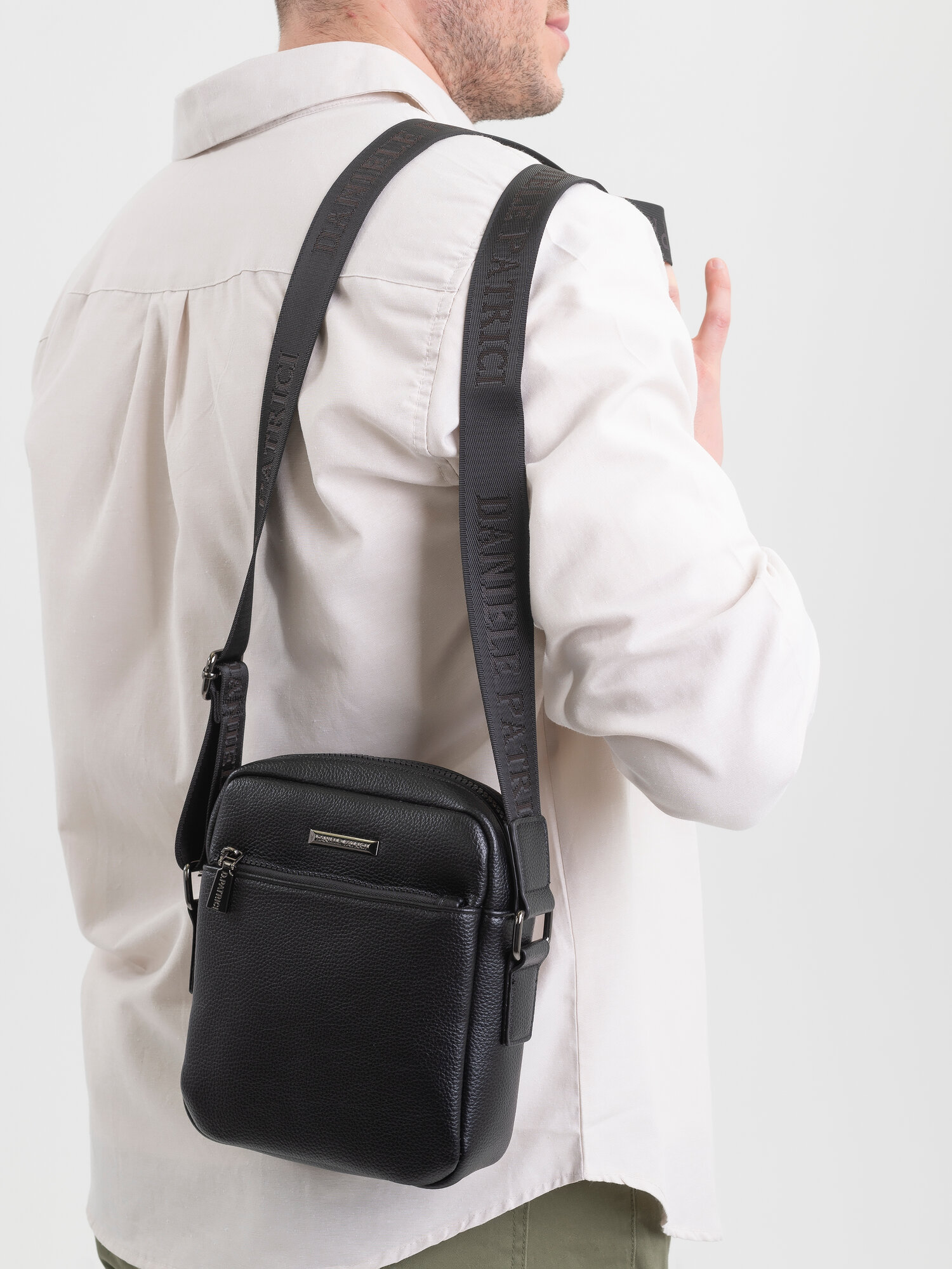 Сумка барсетка Daniele Patrici, фактура зернистая, черный 2 — фото 1