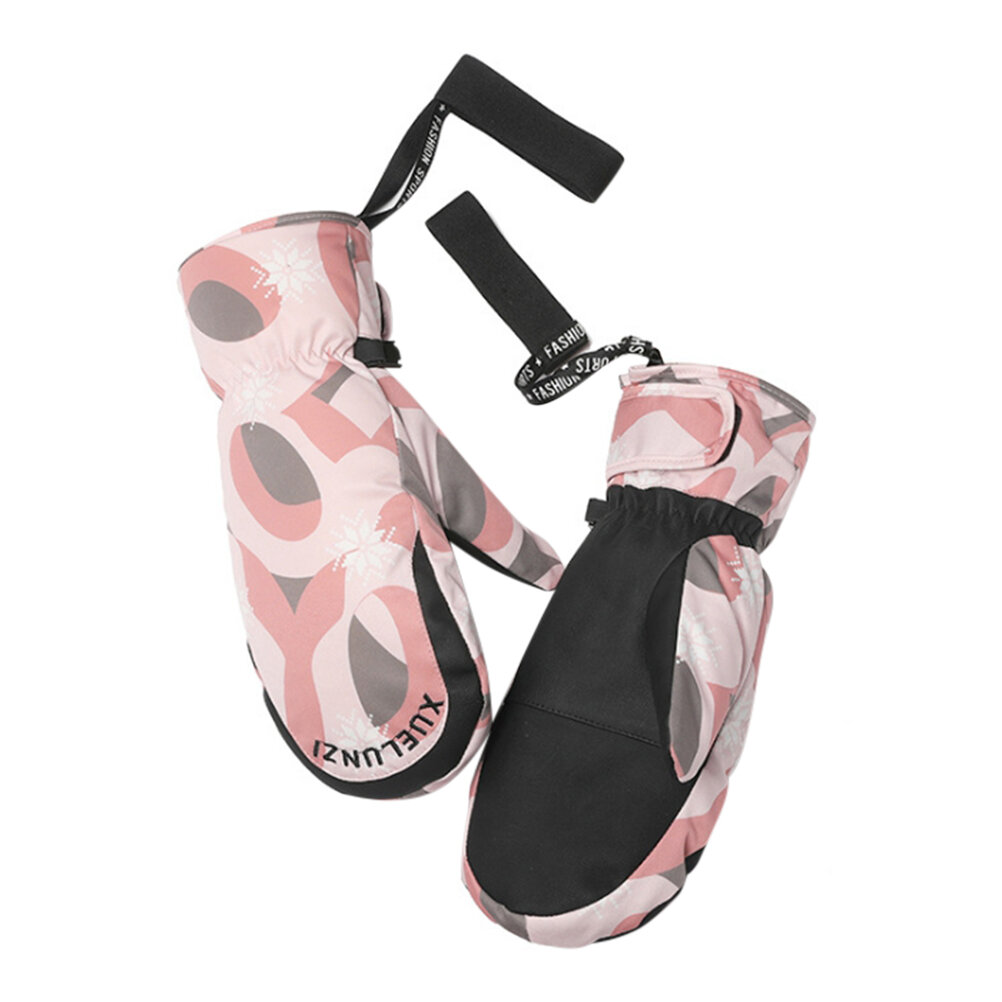 Зимние варежки с флисовой подкладкой водонепроницаемые нескользящие теплые лыжные перчатки подарки для женщин и мужчин для велоспорта