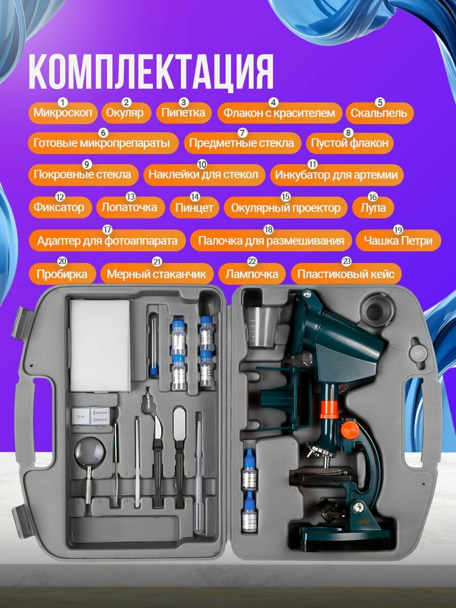 Микроскоп Levenhuk LabZZ M3 детский биологический микроскоп — фото 1