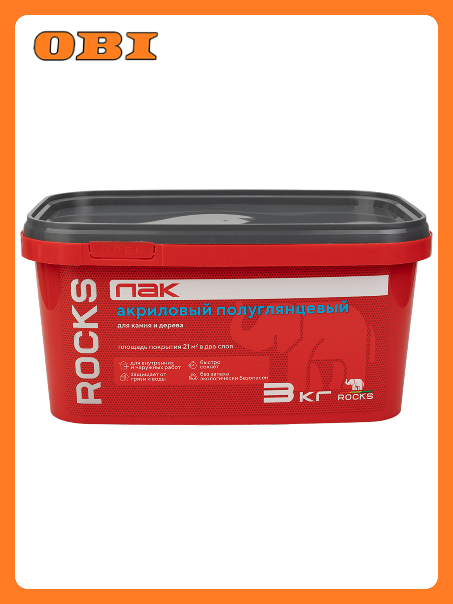 Лак ROCKS акриловый для дерева и камня полуглянцевый 3 кг
