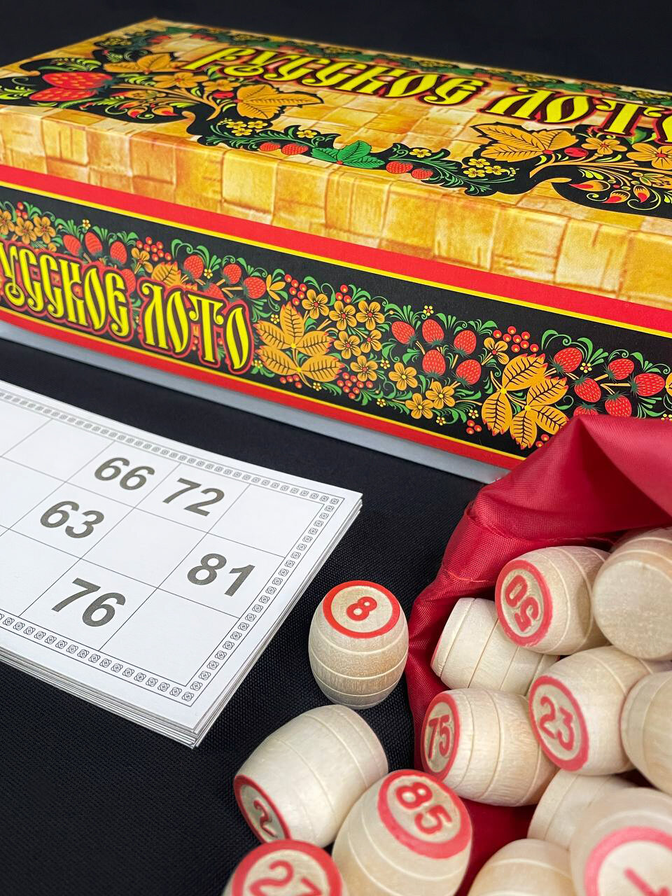 Русское Лото Роспись в картонном боксе, натуральное дерево Ладья-С — фото 1