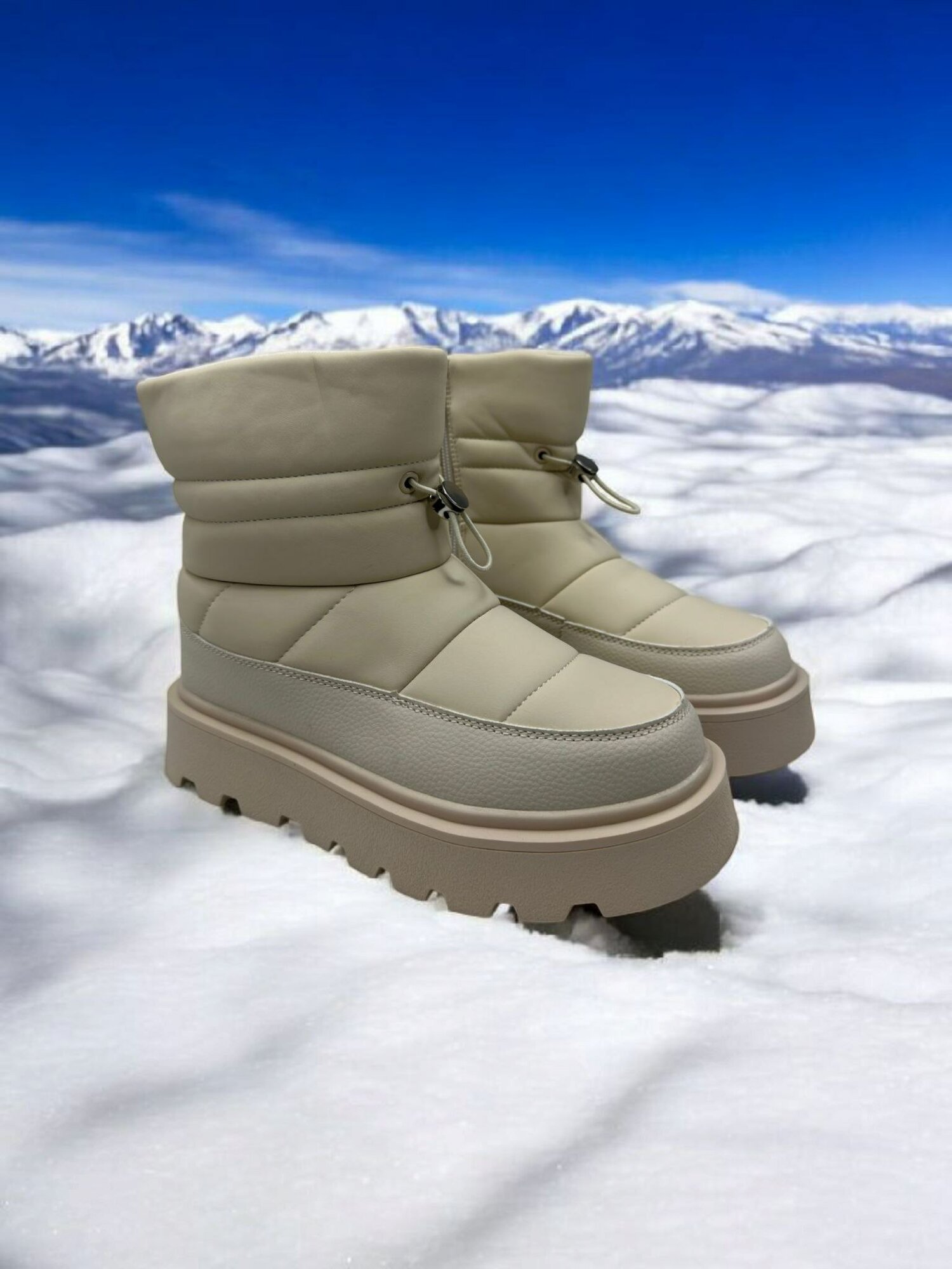 Дутики , размер 34, бежевый — фото 1