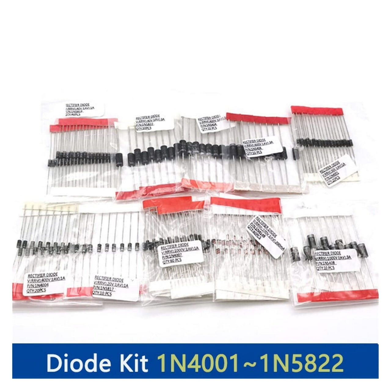 Набор диодов 240 шт (14 типов) — выпрямительные, быстрого восстановления, переключающие и Schottky