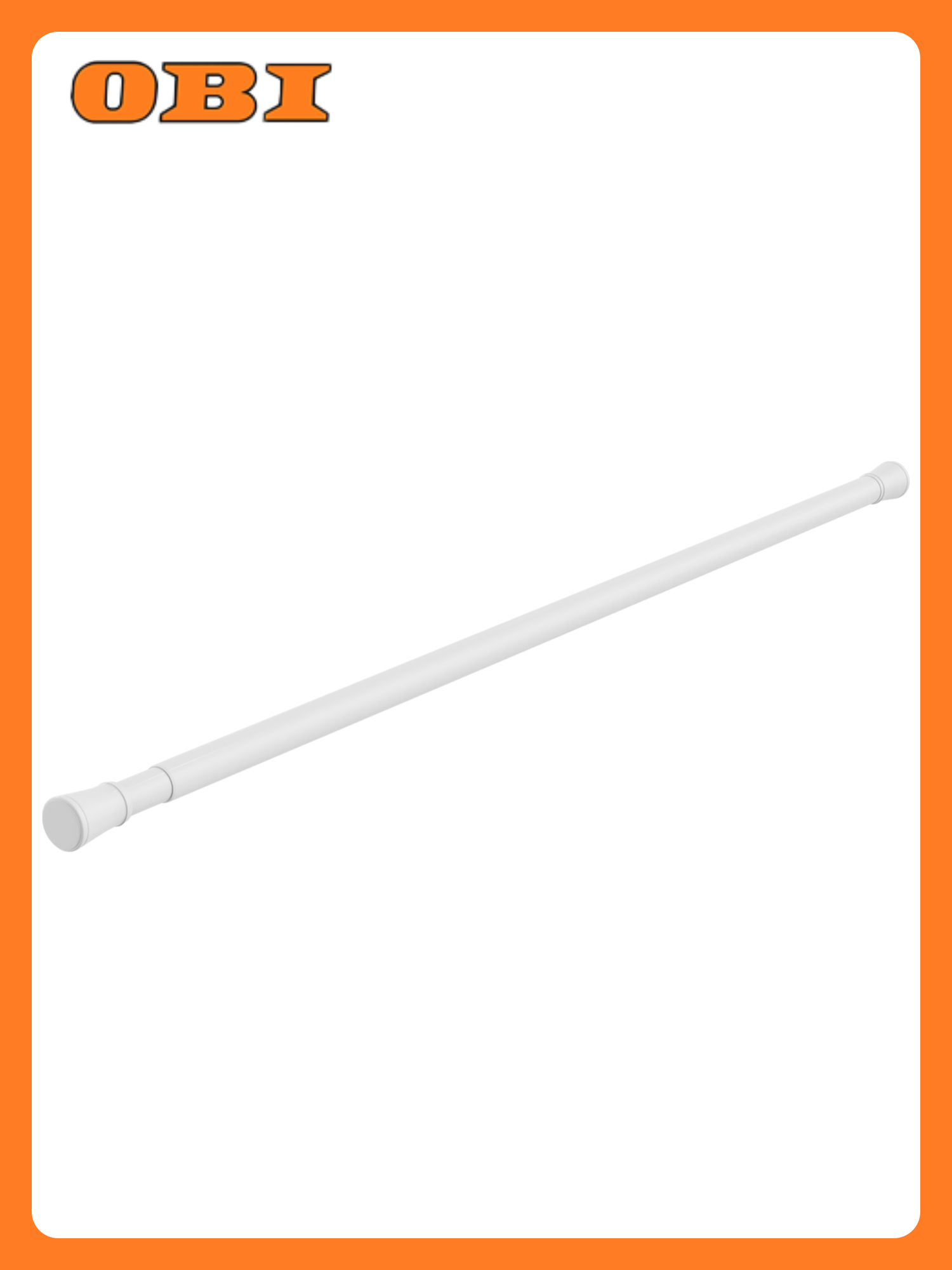 Карниз для ванной металлический 120-220 см белый FOR-ROD-220IWT