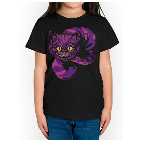 Футболка DreamShirts Studio Чеширский кот Для мальчиков Для девочек Детская одежда Черная 7-8 лет DREAM SHIRTS черного цвета