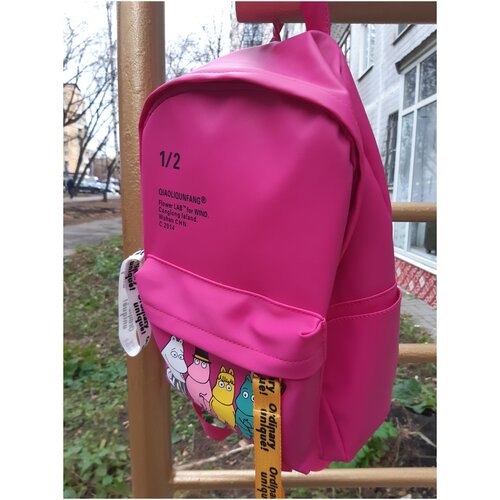 фото Рюкзак для девочек цвет розовый тканевый "мумий- троли" вес 1 кг размер 20х29х48 водоотталкивающая ткань китай