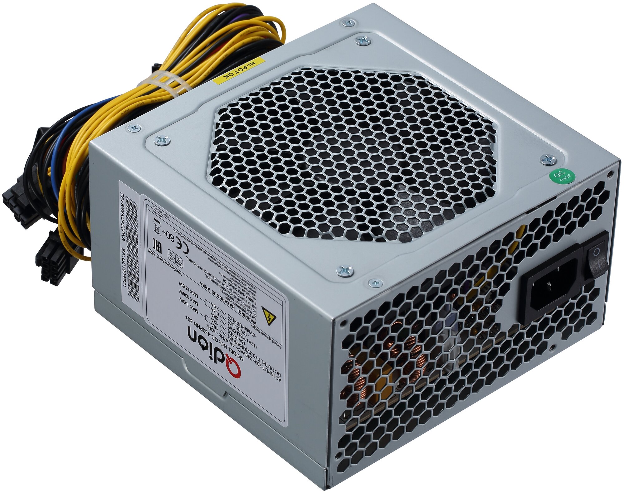 Блок питания 450 Вт ATX Qdion QD-450PNR 80+, 120 мм, 80 Plus